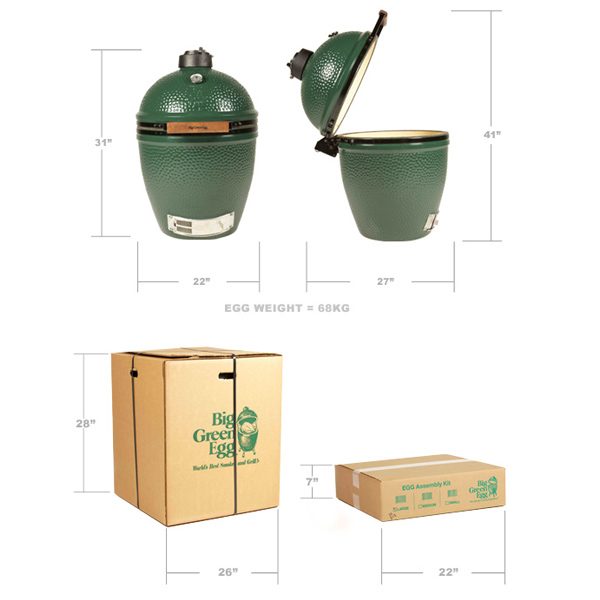 Large Big Green Egg product dimensions
