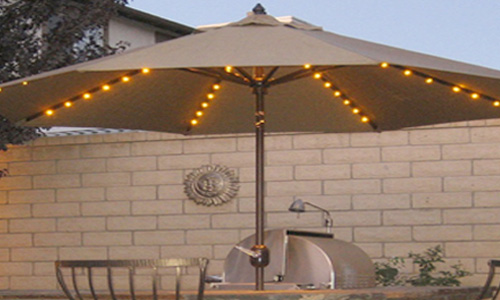 Giant East Coast patio umbrella with lights