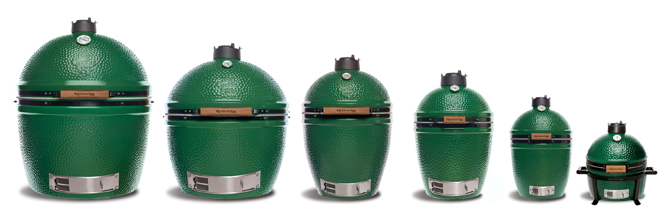 Big Green Egg grills sorted by size