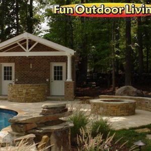 Fun Outdoor backyard stone walkway patio in Charlotte, North Carolina