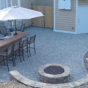 Customer patio with fire pit