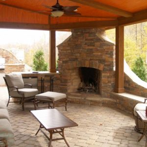 Brick fireplace construction and installation