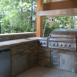 Built-in grill, refrigerator and storage in Indian Trail, North Carolina