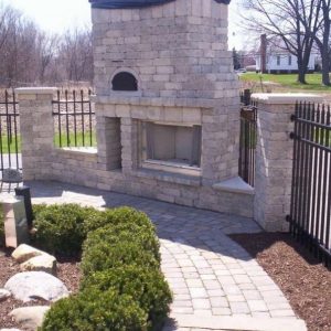 Side view of Fun Outdoor Living construction of a pizza oven in Charlotte, North Carolina