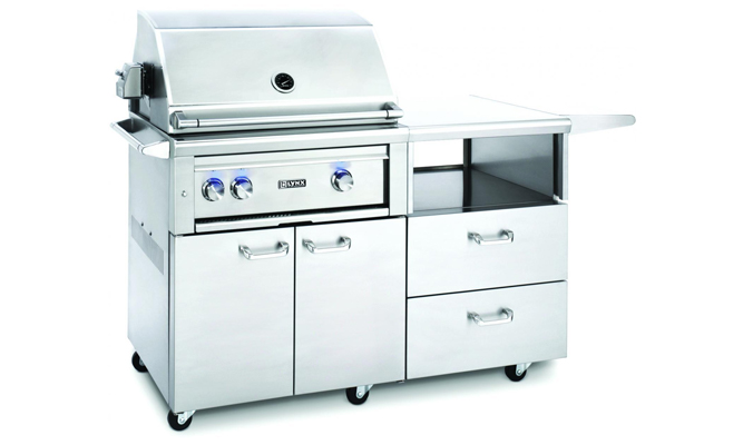Stainless steel Lynx Professional Grill with a white background