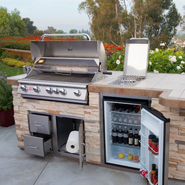 grill and refrigerator