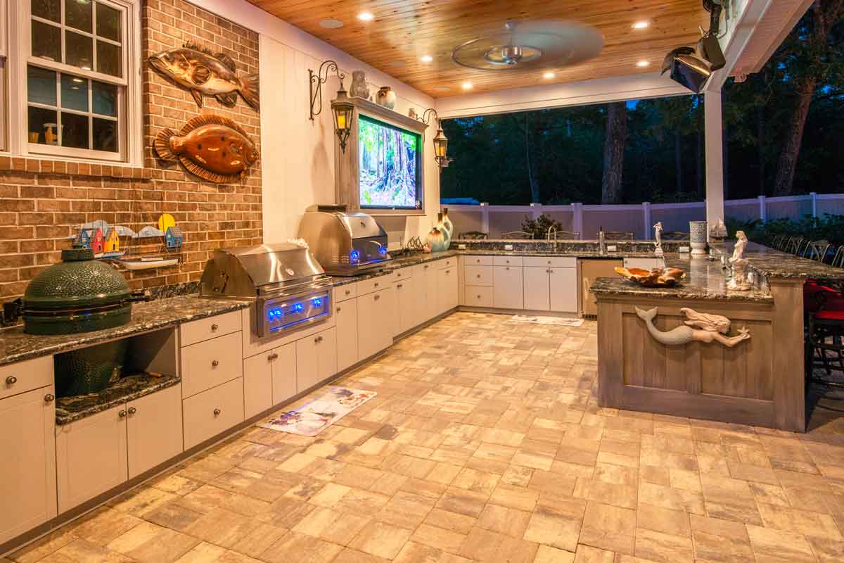 luxury outdoor kitchen with custom designs