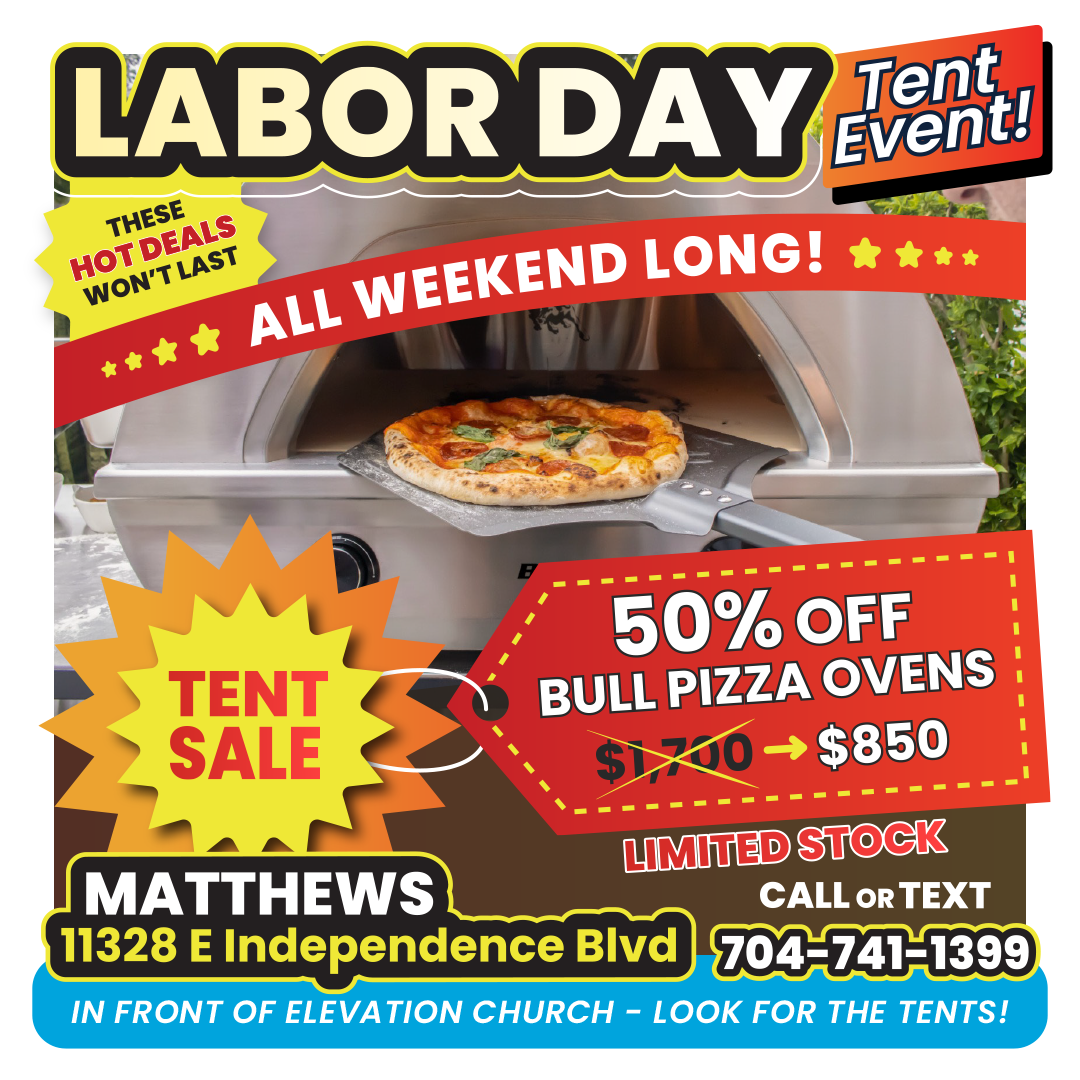 Matthews Tent Sale - Pizza Oven Offer