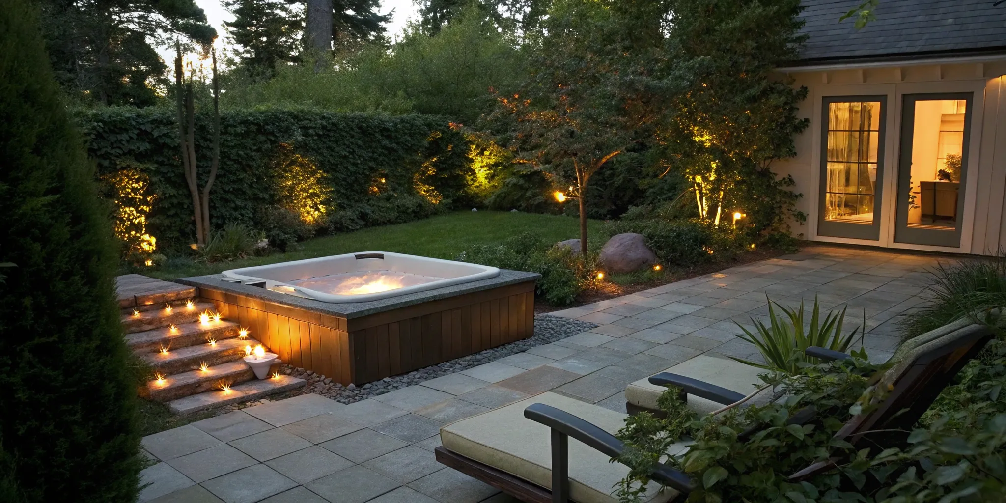 The best cold plunge tub with a chiller installed in a modern backyard.