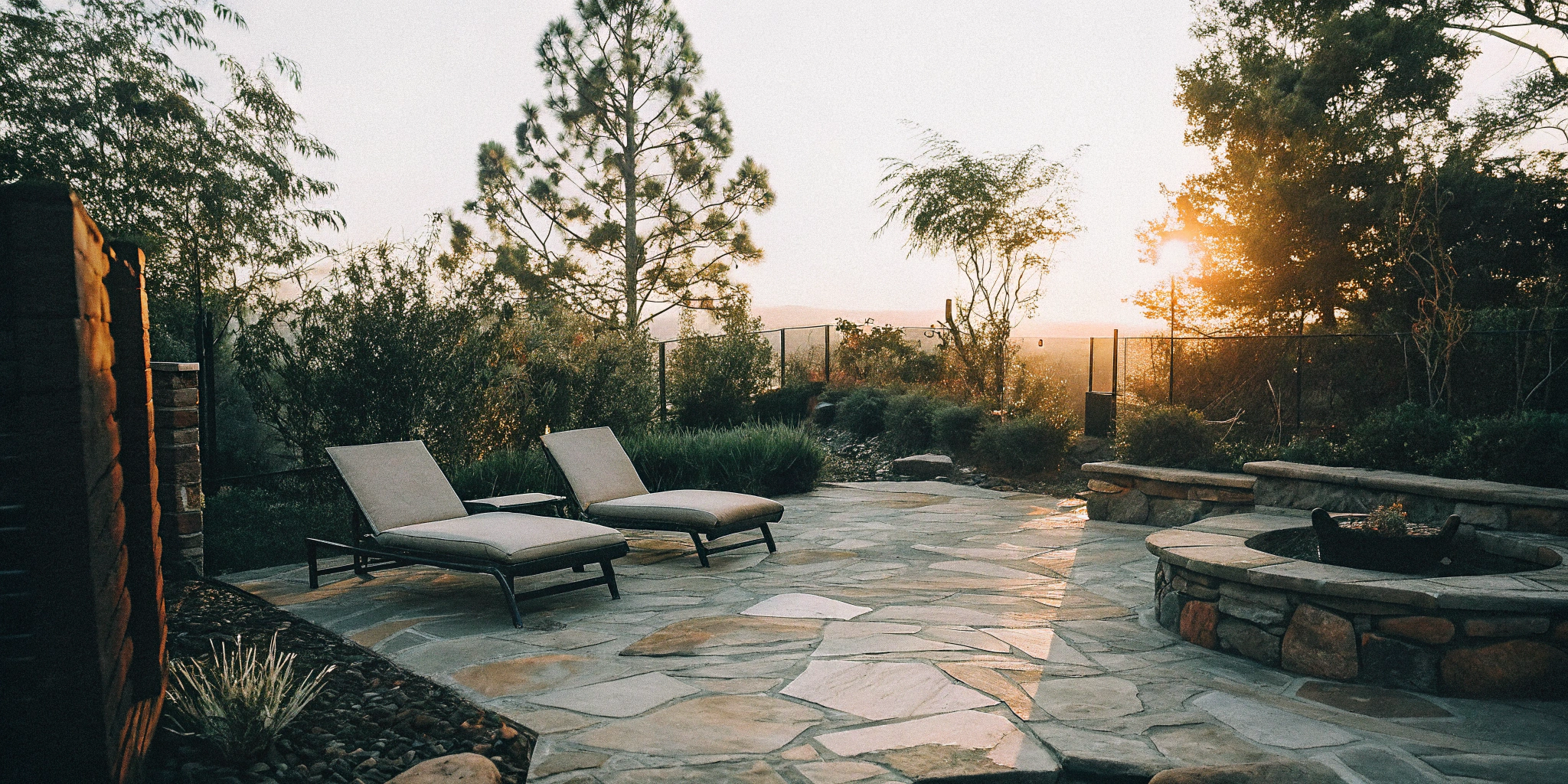 A professionally installed stone hardscape patio, a key part of the total installation cost.