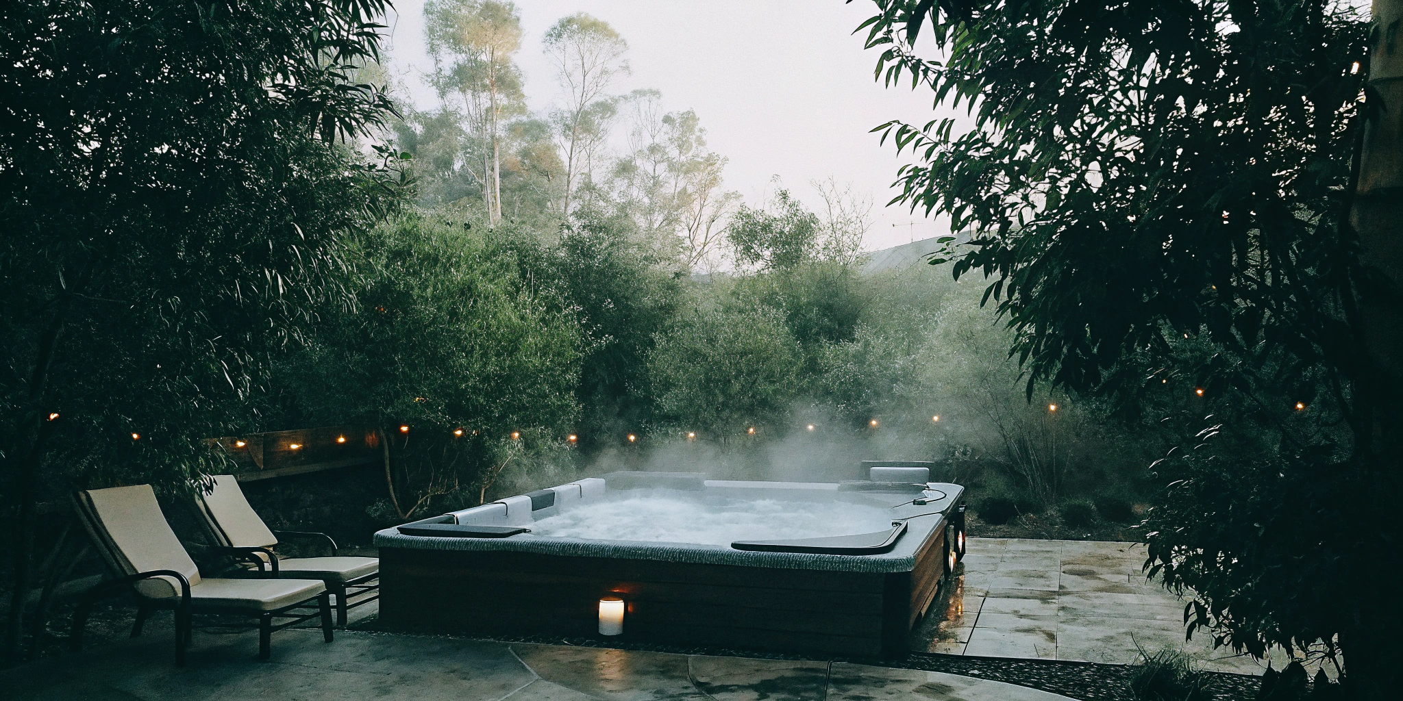 A modern hot tub in a backyard setting for a Hot Spring vs Bullfrog hot tubs comparison.