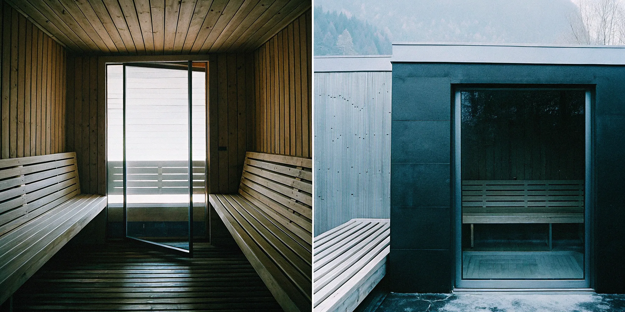 Side-by-side comparison of a traditional sauna vs an infrared sauna.