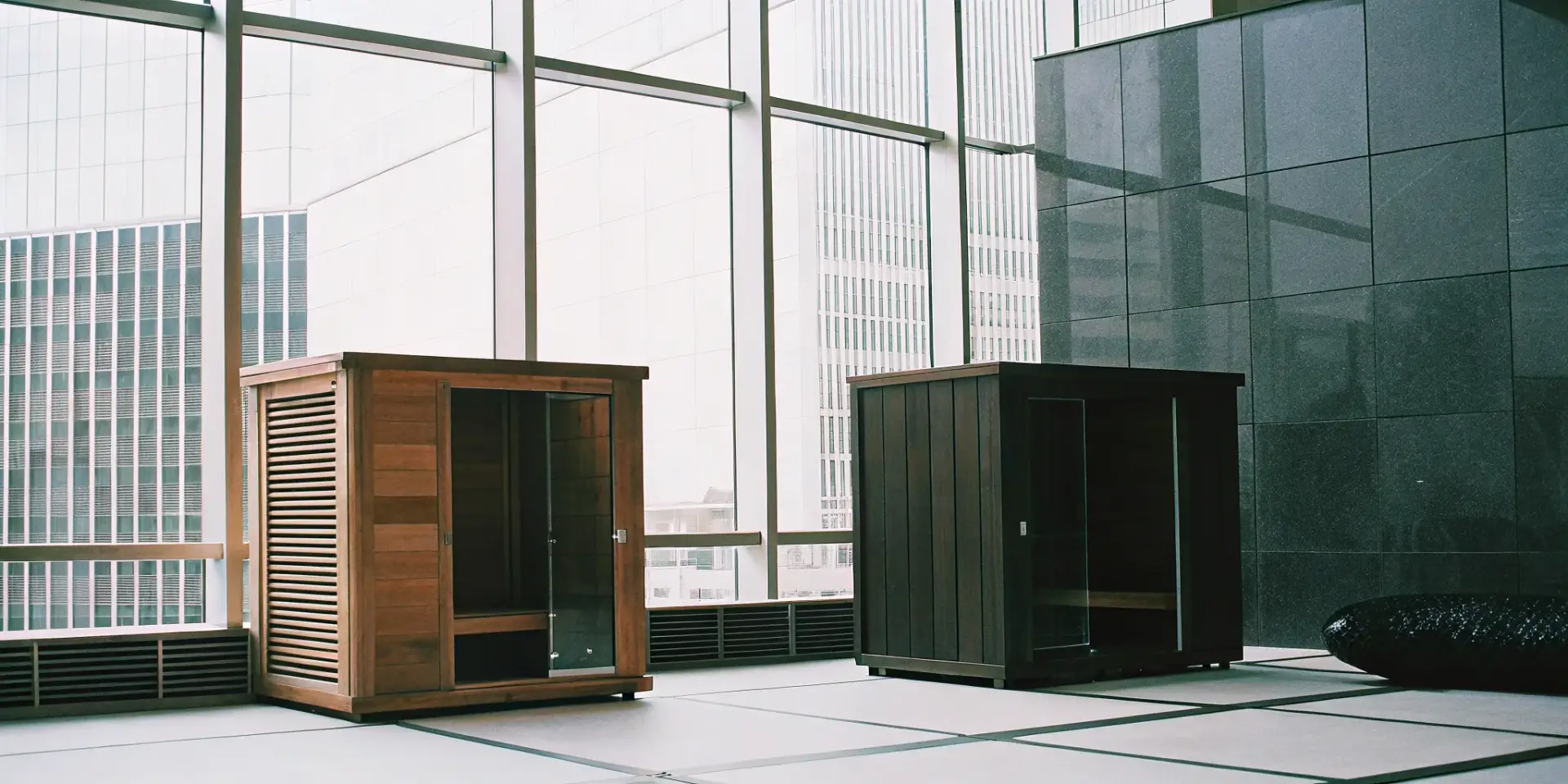 A modern home sauna installed by a top sauna company in Charlotte.